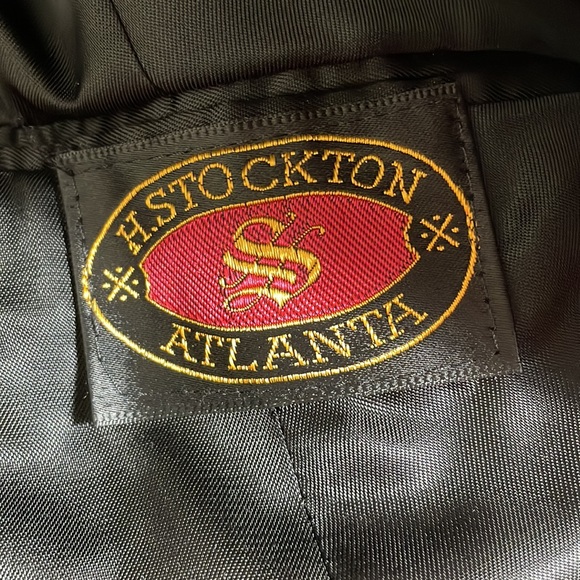 H. Stockton Atlanta Red Black Yellow Tartan Plaid Wool Cropped Jacket Size 2 - Picture 11 of 15